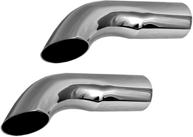SHARKROAD Fishtail Exhaust Tip – Fits 1.75" O.D. Header Or Drag Pipes, Chrome