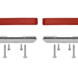 64-66 Ford Mustang Door Armrest - Left and Right Dark Red - incl, Chromebase