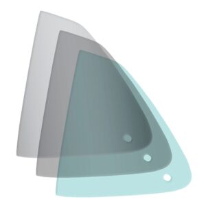 69-70 Ford Mustang Fastback Quarter Glass - Right - Smoke, Tinted: Yes