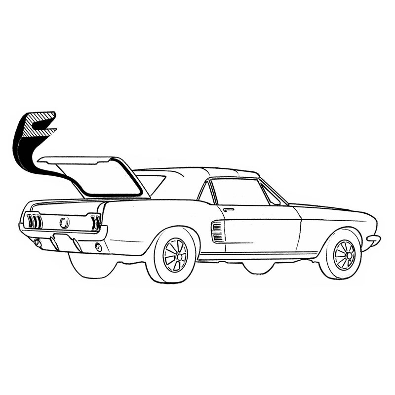 thumbnail image 2 of Original Style Trunk Weatherstrip Seal For 1965-1970 Mustang Coupe & Convertible – Made In USA 2 of 4