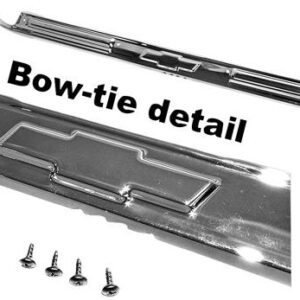 SCUFF PLATE 67-72 CHROME W/BOWTIE